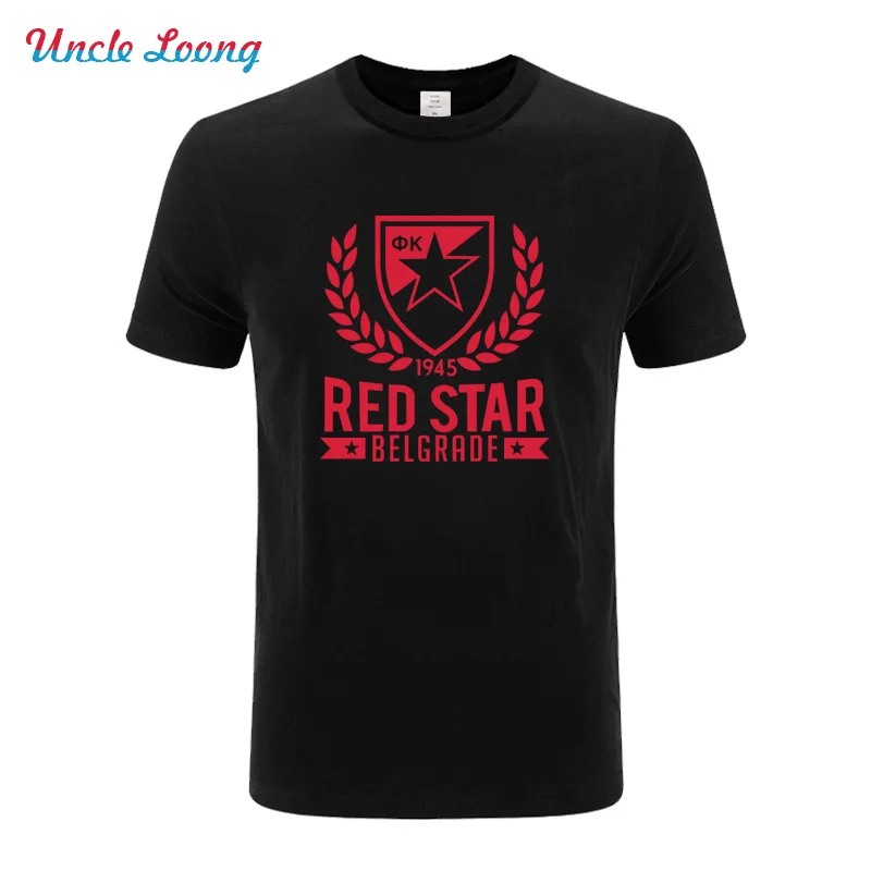 Летняя Красная Звезда Белград футболка с надписью serbia высокое качество, чистый хлопок мужская футболка с короткими рукавами большие размеры XS-4XL