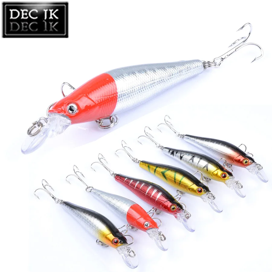 6PCS Floating Crankbaits Minnow Peche Sea Fishing Bait Lot Swimbait Laser Hard Artificial Lures For Fish Topwater Trolls Jerkbait (10)