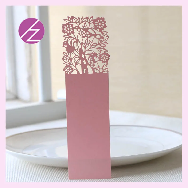  100Pcs Romantic Wedding Party Invitation Delicate Carved Pattern Party favors Gift Pearl Paper Colo - 32839588691