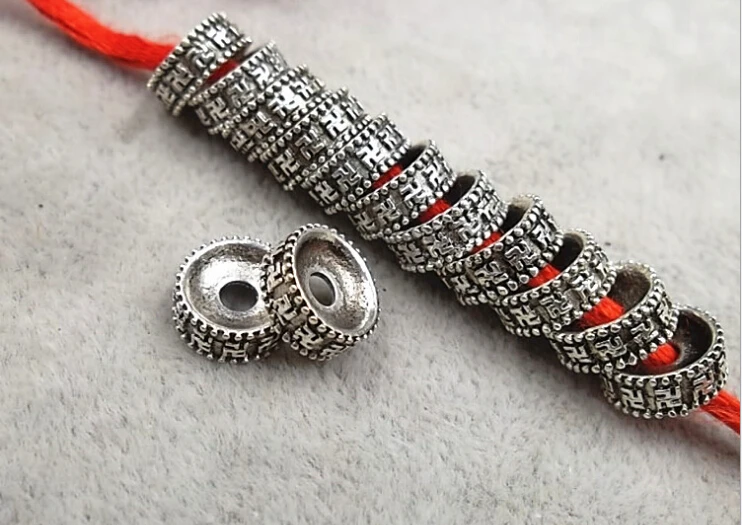 

50pcs/lot 8-12mm Alloy imitation silver beads diy jewelry accessories for bracelets necklaces beads ftting