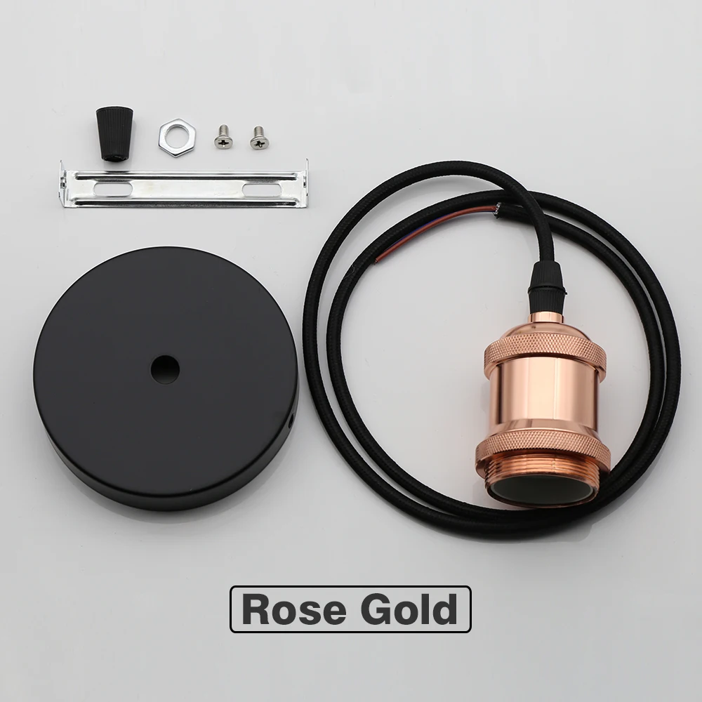 Rose Gold Современный алюминиевый подвесной светильник E27 держатель лампы 110 В 220 В Светодиодный светильник накаливания винтажный Ретро лампа Эдисона Декор Подвесная лампа - Цвет корпуса: Rose Gold