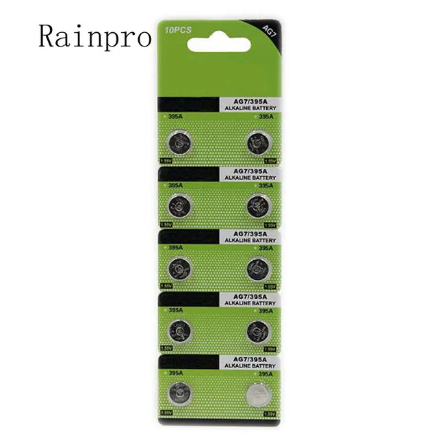 Rainpro 10PCS/LOT AG7 LR927 395 SR927SW 195 399 Button Battery for Watch