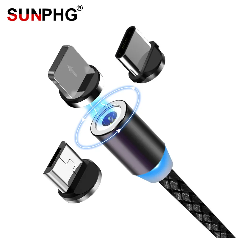 

SUNPHG Magnetic Micro USB Charger Cable Type C Charging Wire for iPhone x xr oneplus 6t Samsung s9 Microusb Cord Mobile Phone