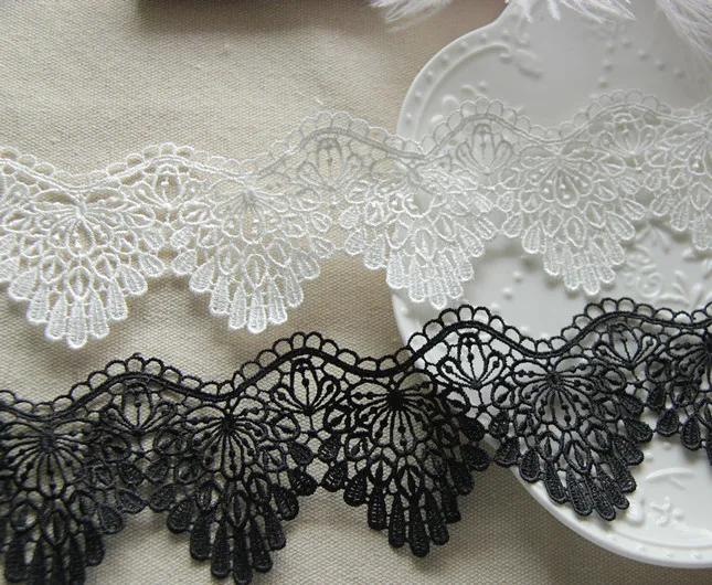 Lace trim ,Silk embroidery lace trim DIY accessories 6cm width 5yards