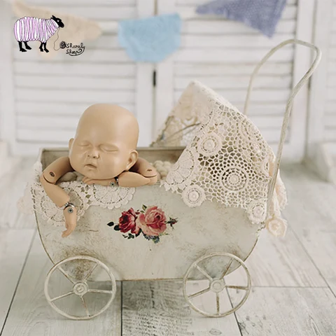 Carrinhos de Ferro do Bebê Acessórios do Bebê da Menina do Menino da Foto Recém-nascido Fotografia Props Infantil Atirar Carros Cama Bebe Adereços Cesta