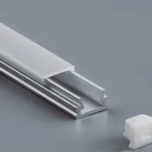 Лидер продаж алюминиевый профиль для Светодиодный полоски с молочно-белый/прозрачная крышка и торцевыми крышками 2 м/шт. 23 шт./лот