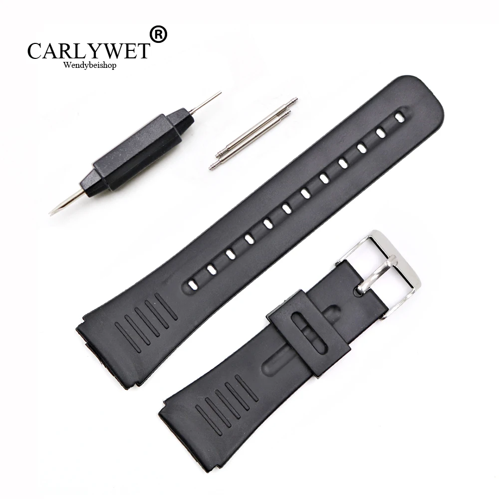Ремешок CARLYWET для наручных часов 22 мм сменный силиконовый резиновый браслет с