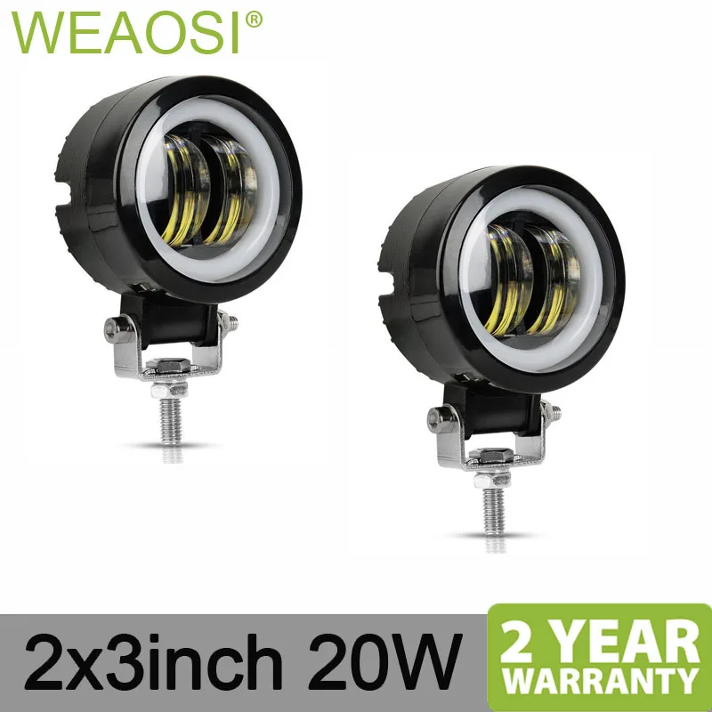 

3Inch 12V 24V 6500K 40W Waterproof Round LED Angel Eyes Offroad Car Boat led Work Light offroad truck
