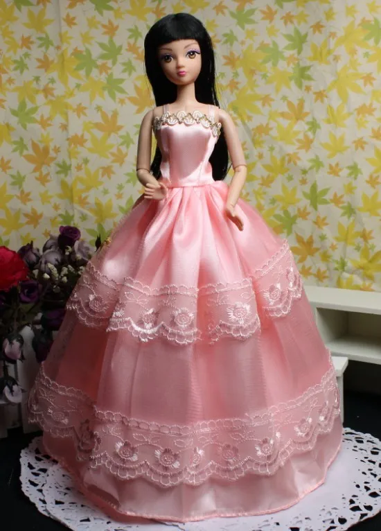 O для U кукла аксессуары красивые элегантные свадебные платья пряжа, одежда вечернее платье для Барби игрушка 10 шт./лот