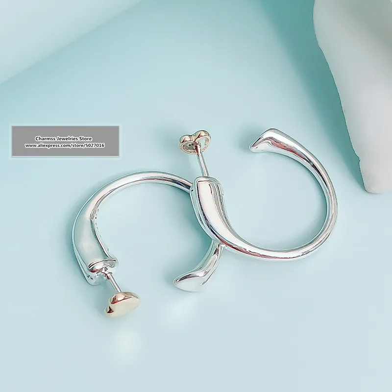 

2019 NEW Euro Charm logo Carving 925 silver charms earrings Jewelry for women gifts,1pz