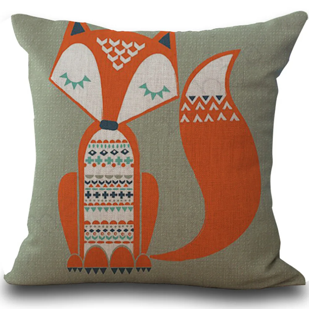 Наволочка для дивана 45 х45 см с милыми животными и лисой|cushion cover|cushion cover patternpattern