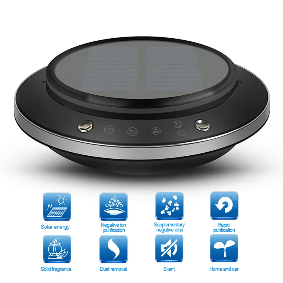 Cunymagos Portable Solar Car Air Purifiers Universal Car Styling Air Purifier Anion Fragrance Purifier Air Cleaner Ionizer Air Freshener  (13)