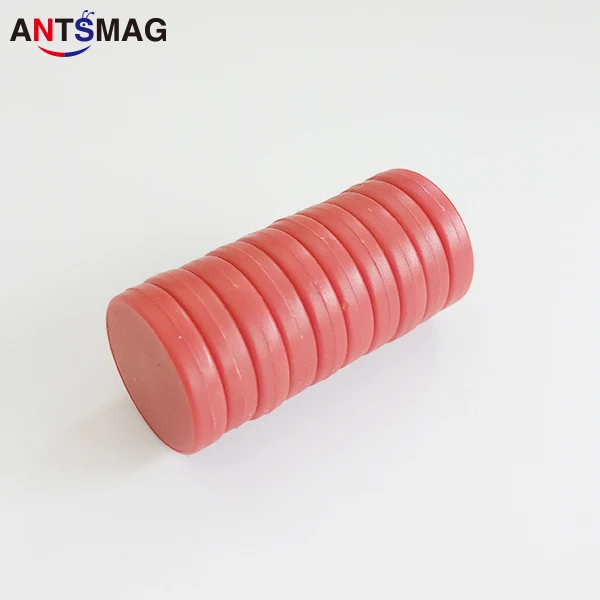 6 шт. водонепроницаемые магниты, небьющиеся с пластиковым покрытием N52 неодимовые Дисковые магниты, d20x5.0 мм(13/1" X3/16" - Цвет: Red