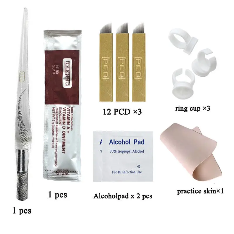 

Microblading Practice Kit Eyebrow Tattoo Microblades Manual Pen Practice Skin ALCOHOL PAD TATTOO PRACTICE PIGMENT REMOVER CREAM