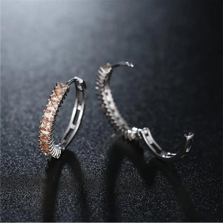 LZX новые трендовые модные 7 цветов циркониевые круглые серьги-кольца с кристаллами для женщин, ювелирные изделия для свадебной вечеринки, подарки, серьги mujer moda
