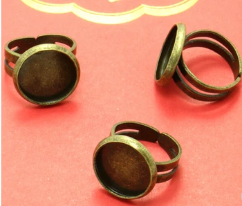 

100pcs/lot 12mm cabochon pad bronze plated ring base for diy jewelry accessories