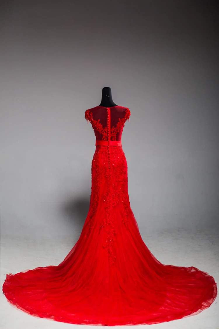 Vinca Sunny настоящая фотография Высококачественная элегантная Кружевная аппликация красное свадебное платье русалки vestidos de noiva robe de mariage