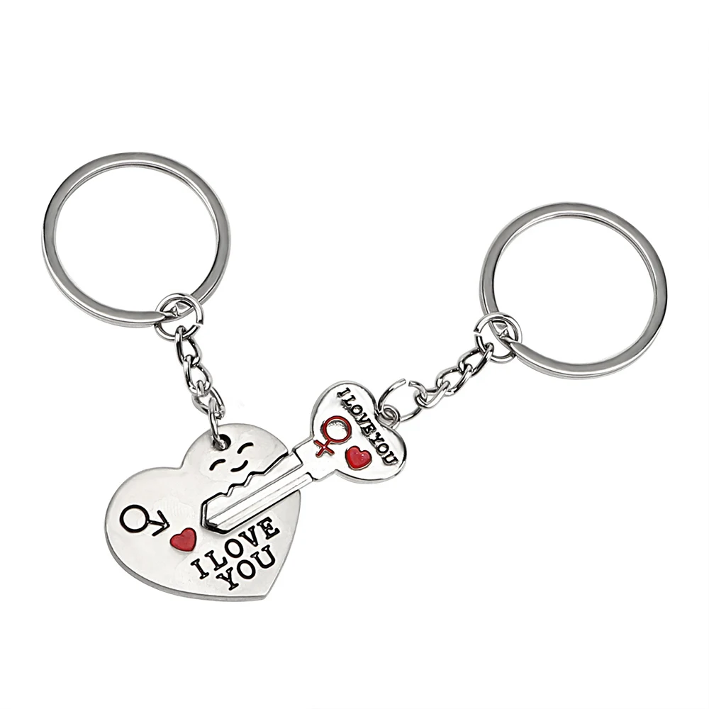 

1 Set I LOVE YOU Car Keychain Lovely Gift For Lovers Couples Key Chain Fashion Jewelry Romantic Keyring Heart Auto Key Ring