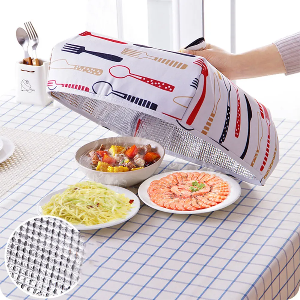

Kitchen Home Foldable Umbrella Food Cover Anti Mosquito Fly Resistant With Aluminu Foil Insulated Table Covers Tools
