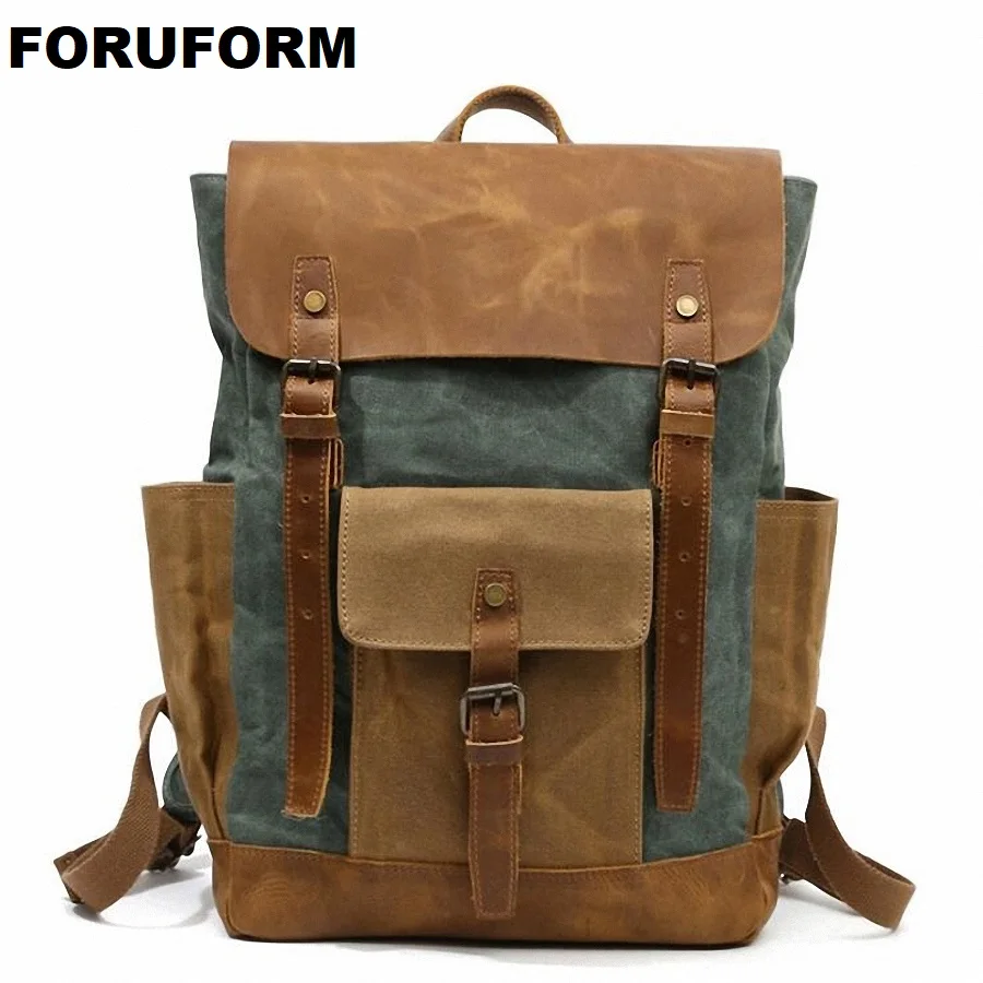 Vintage Military Backpack Male Travel Bag Large Waterproof Backpack