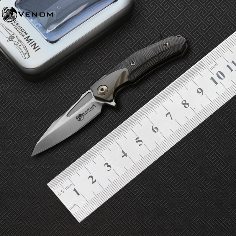 Складной мини-нож VENOM M390 с шариковым подшипником лезвие из титана + циркониевая