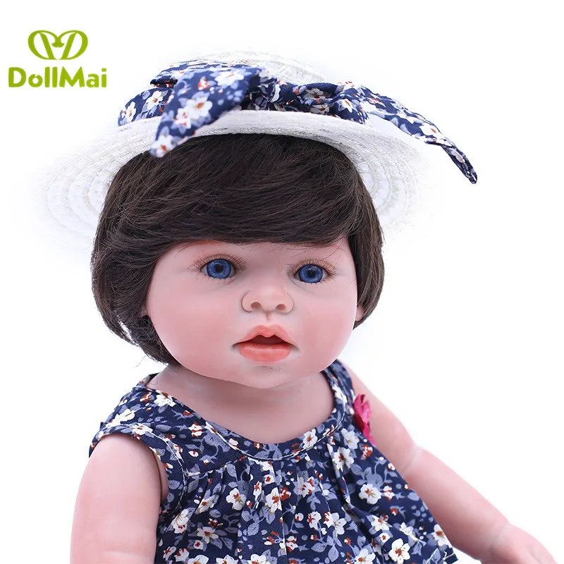 

Reborn Baby Dolls 45cm real Newborn Girls Full Silicone Vinyl Doll Toy can bathe child bebe gift reborn menina bonecas