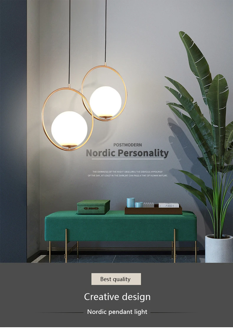 Modern Nordic Minimalist Bedroom Pendant lights lamp 4