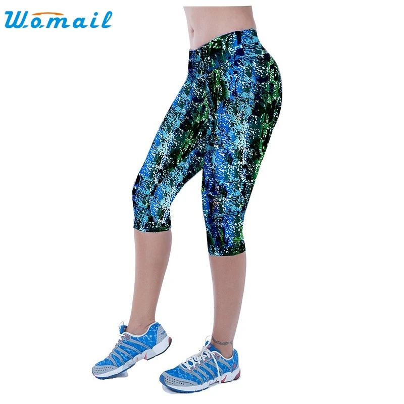 

WOMAIL delicate drop ship Womens Fascinating sparkling capris best Pants Printed Stretch Cropped Leggings W35 feb30