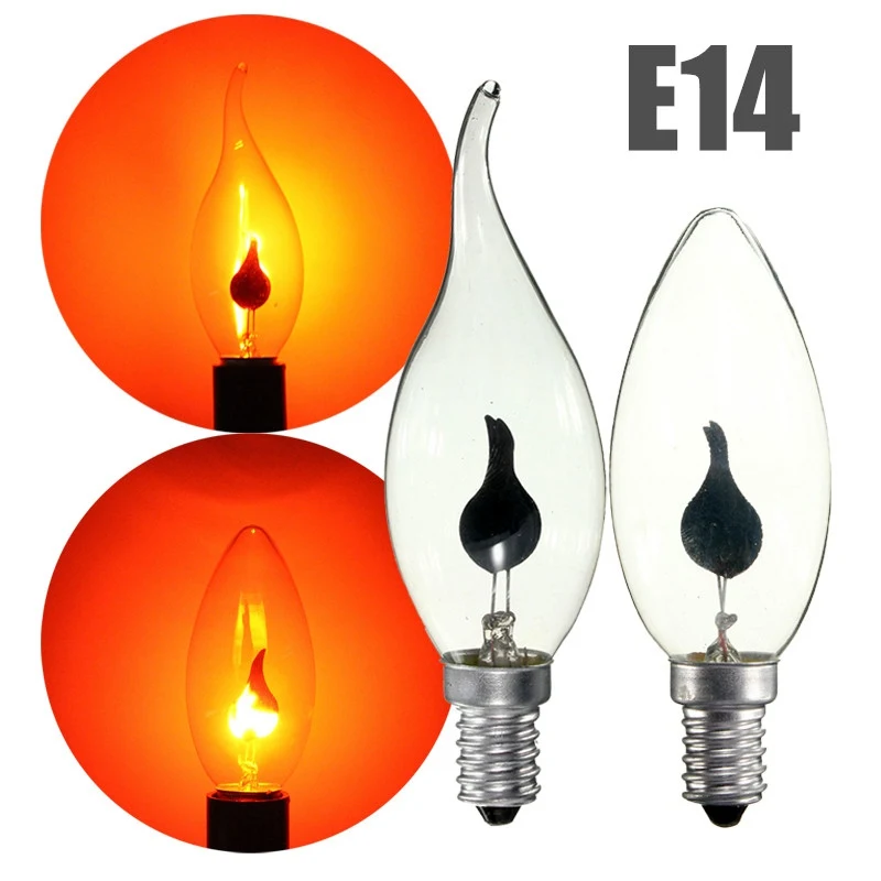 Buy Vintage Edison Light Bulb E14 3W LED Energy Saving Lamp Fire Flame Candle