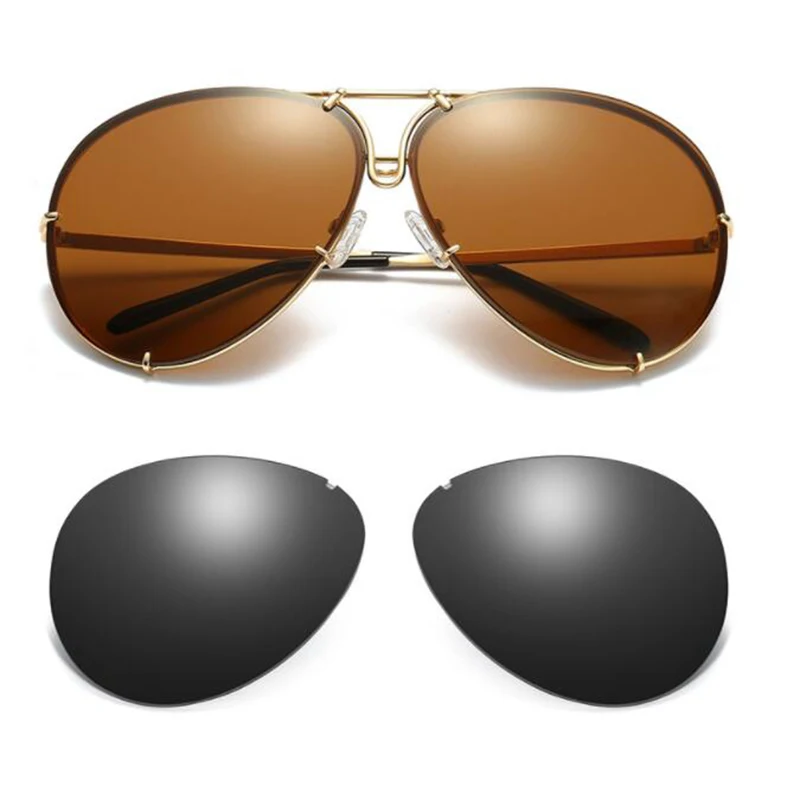 Мужские большие солнцезащитные очки, роскошные брендовые дизайнерские женские очки для вождения, модные женские солнцезащитные очки Kim kashkahian Pilot, 2 линзы