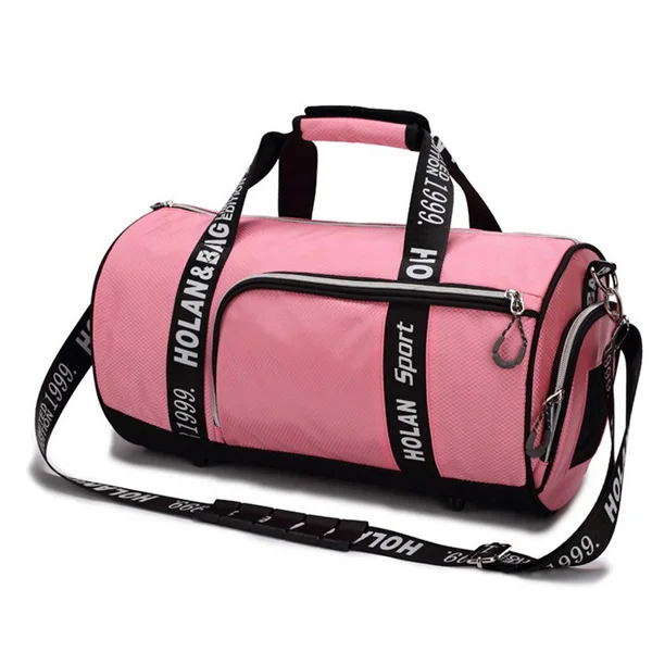 Стиль полиэстер спортивная сумка для фитнеса мужчины цилиндр спортивная сумка для мужчин женщин Спорт на открытом воздухе путешествия/багажная сумка - Цвет: Pink