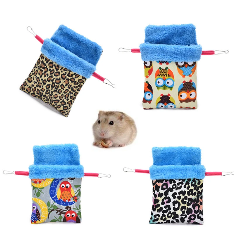 

S/L Pet Hamster Hammock Rat Squirrel Birds Hanging Bed Nest for Small Animal House Blanket Bed Pocket Shape Pet Sleeping Bags