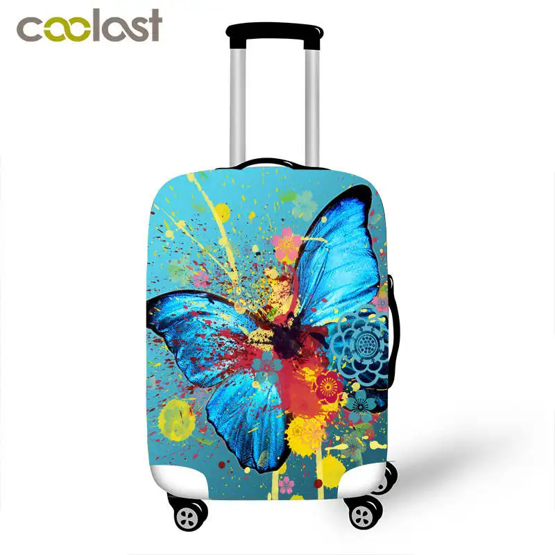 fashion 3D print butterfly Travel Luggage Suitcases Covers protective cover s/m/L 3 size for 18 - 28 inch travel cases wholesale