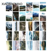 30 шт./упак. горный море пейзажные открытки листьев растений дизайн значок Стиль карточка для заметок Lomo Почтовые открытки Chic Стиль подарки XLG931