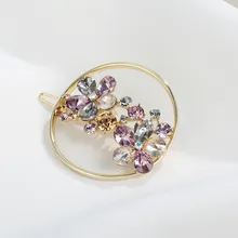 CHIMERA Circle Metal Hair Pin Clear Austria Rhinestone Flower Barrette Round Hollow Out Hair Clip Hairgrips for Women Accessorie CHIMERA Circle Metal Hair Pin Clear Austria Rhinestone Flower Barrette Round Hollow Out Hair Clip Hairgrips for Women Accessorie
