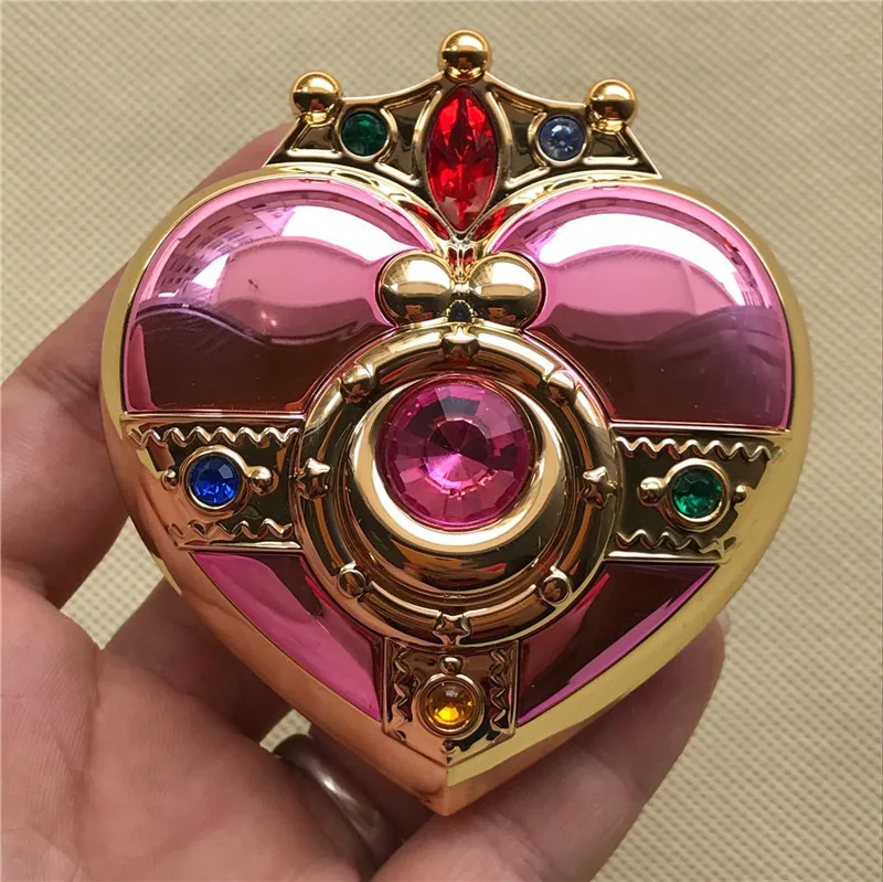 Косплей Сейлор Мун Tsukino Usagi шкатулка Сердце Луна макияж пудра основа чехол пудра Макияж зеркальная коробка