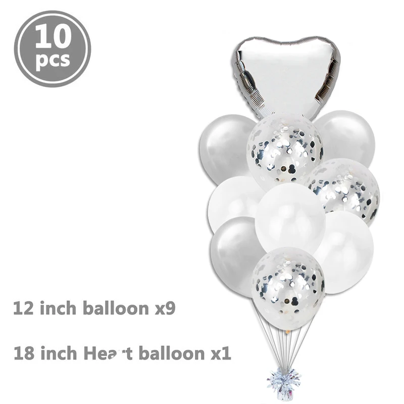 7 трубок подставка для воздушных шаров держатель колонки с днем рождения украшения для маленьких мальчиков и девочек первый год конфетти свадьбы - Цвет: silver