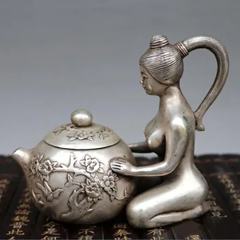 

Copper artefacts copper pot imitation antique white copper lady kettlepot wine pot collection