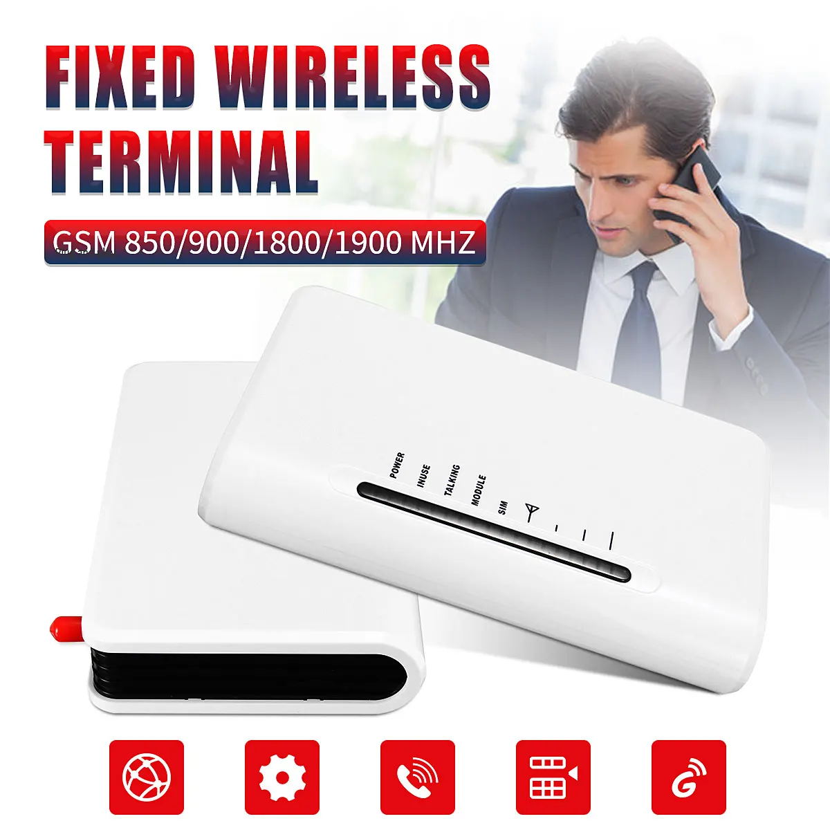 

2G GSM Gateways Alarm Phone Dialler Fixed Wireless Terminal LED 850/900/1800/1900MHz