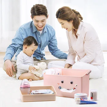 

Baby Stroller Accessories Infant Diaper Storage Box Bedside Storage Travel Portable Storage Organizer with Carrying Handle