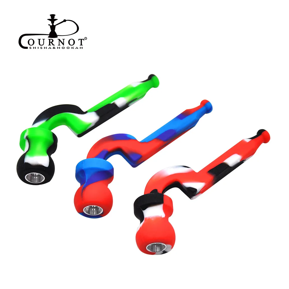 

Curved 134MM Long Portable Smoking Pipe Grass FDA Silicone Pipe Reggae Tobacco Pipes for Smoking Smoking Accessories