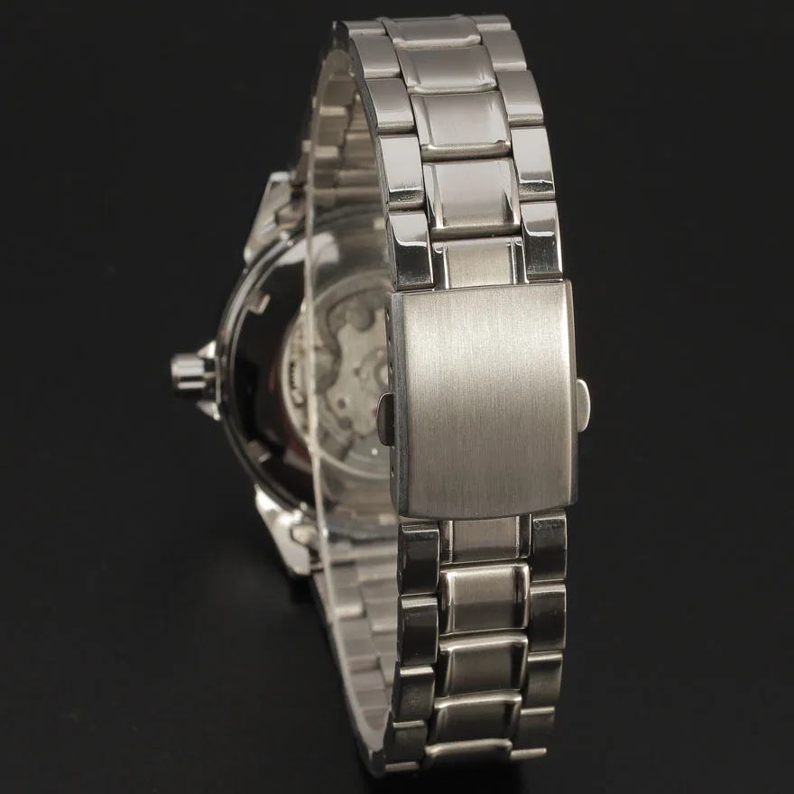 Мужские механические часы Winner с автозаводом и железным ремешком.|wristwatch mens