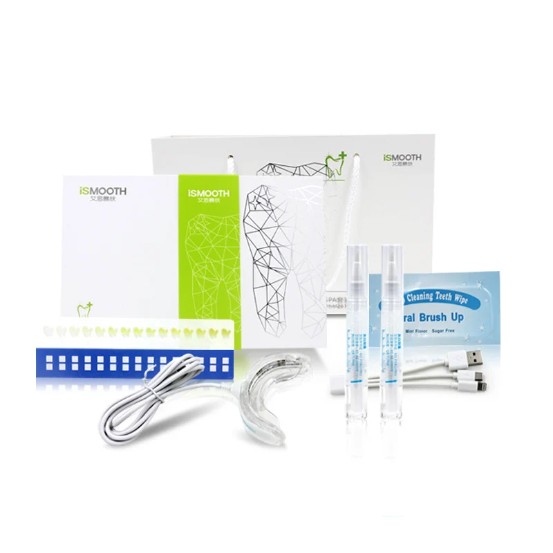 

Portable Smart LED Light Tooth Whitener Brightening Oral Gel Dental Hygiene Peroxide Professional Bleaching Kit USB Ports