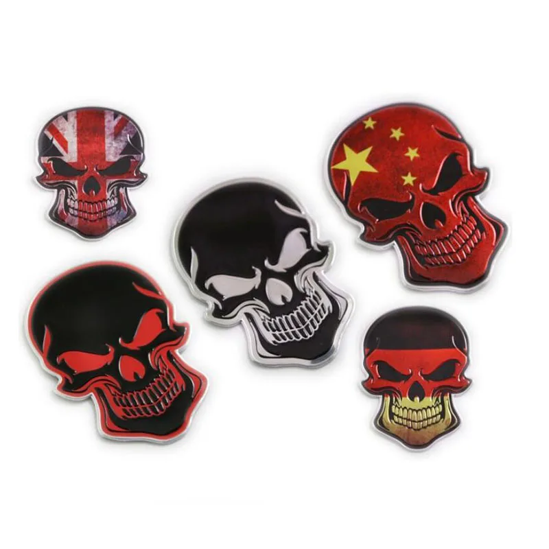 

3D Car Stickers Metal Skull Doodle Decoration Personality Fuel Tank Sticker DIY Banner Car Motorcycle Accessories Auto Products