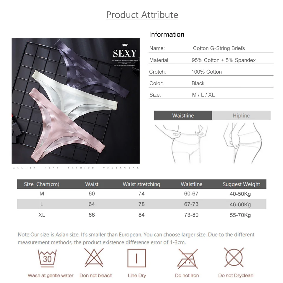 Sexy Ice Silk Panties Women Seamless Thong Solid Low Waist G String Tangas Ladies Breathable Transparent Mesh Briefs 3Pcs ROSI