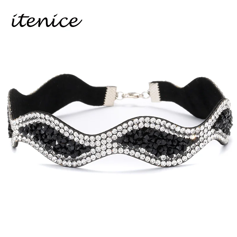 

Itenice New Fashion Women Rhinestones Collar Necklace Jewelry Choker Crystal Necklaces For Women Wedding Birthday Chokers Gift