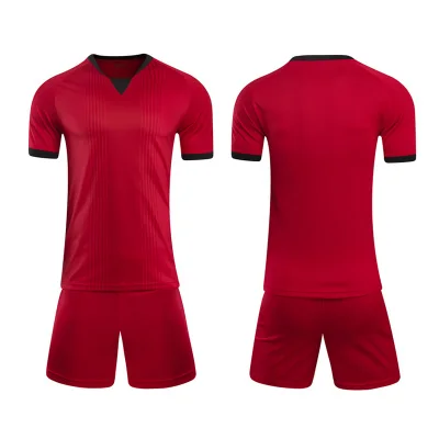 Survetement футбол детская игровая футболка без надписей комплекты пропускающие воздух мужские Таиланд рубашка для футбола Шорты наборы Футбол униформы - Цвет: S70 red