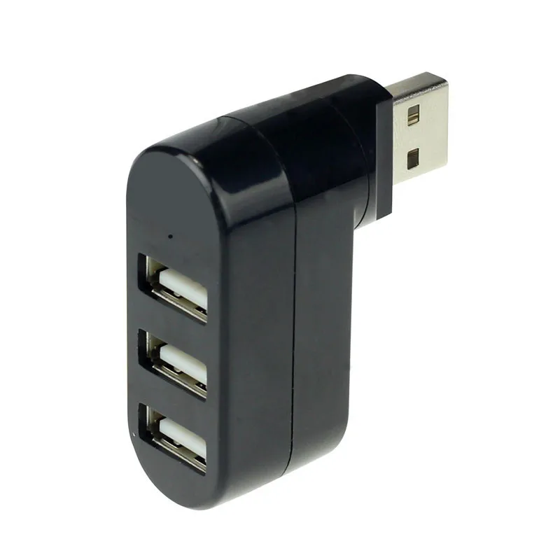 Carprie 3 Порты концентратор USB 2.0 Мини повернуть Splitter адаптер для ПК Тетрадь ноутбука
