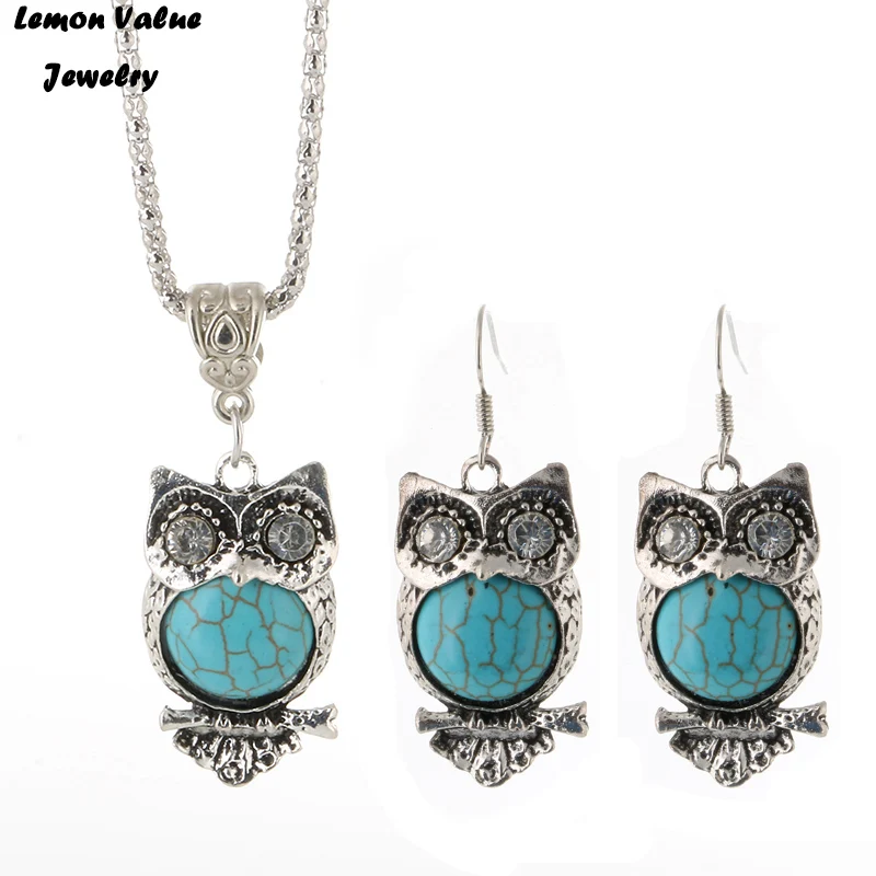 Lemon Value Vintage Punk Maxi Crystal Owl Pendants