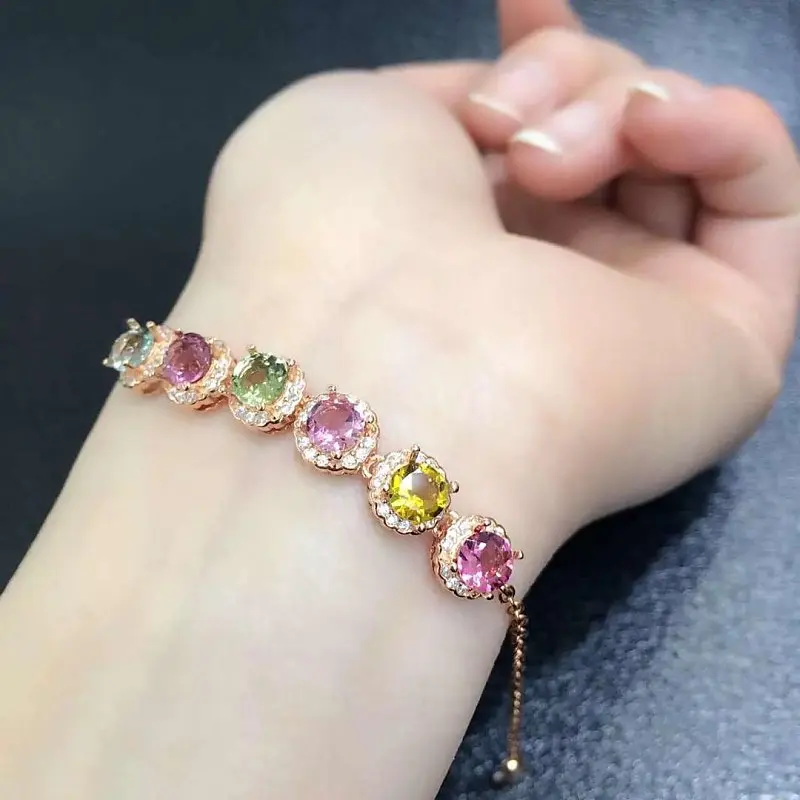 

2017 New Qi Xuan_Tourmaline Stone Luxury Bracelets_Rose Gold Color Fashion Tourmaline Bracelets_Manufacturer Directly Sales